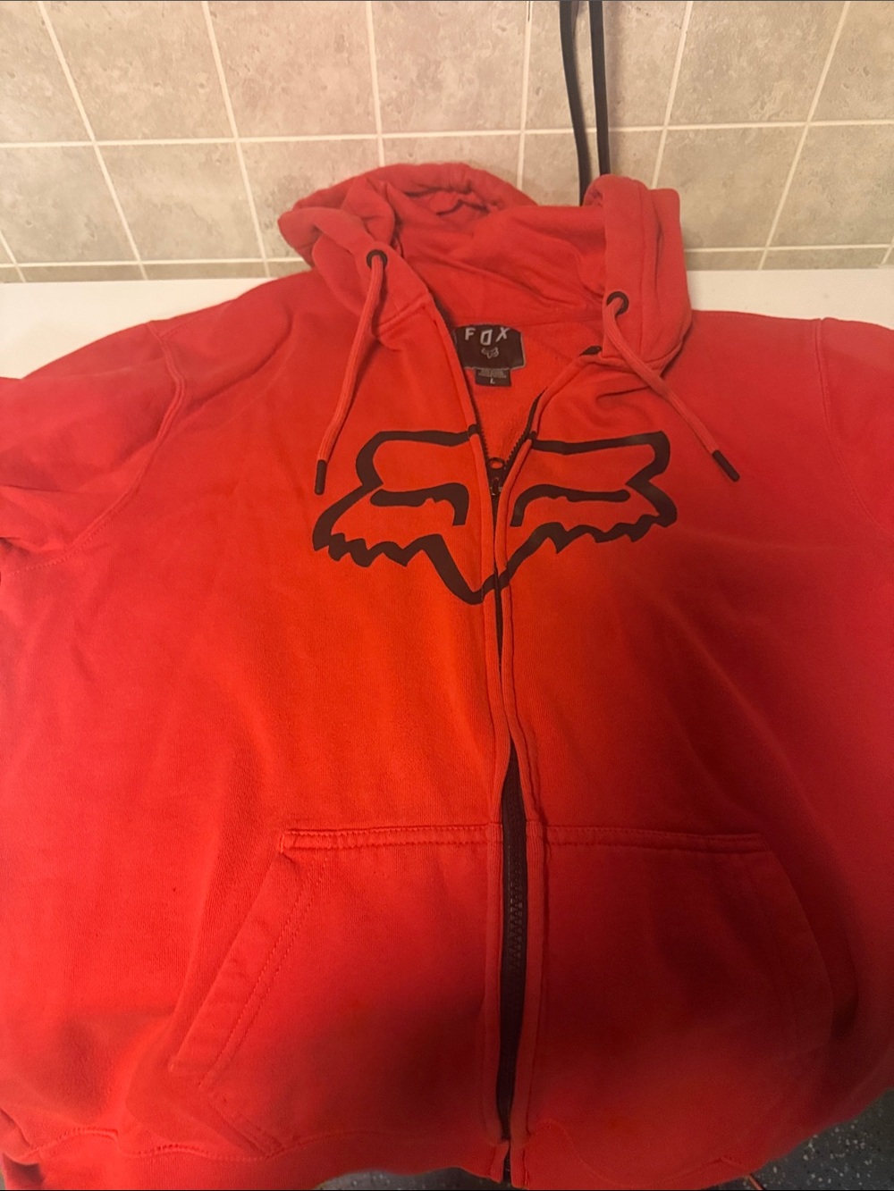 Fox Red Hoodie with Black Fox Head Logo